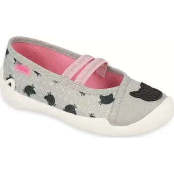 Dívčí bačkory BEFADO 116X302 dívčí balerínky 2G šedé kož. stélka 26 116X302_26