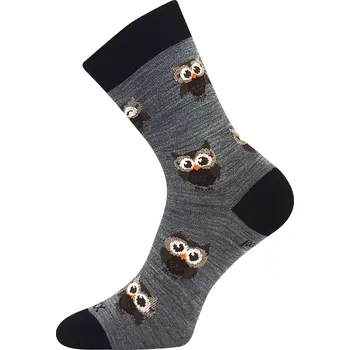 Dámské ponožky VOXX Ponožky dámské slabé z merino BUBO s ionty stříbra SVĚTLE ŠEDÉ 39-42 120432
