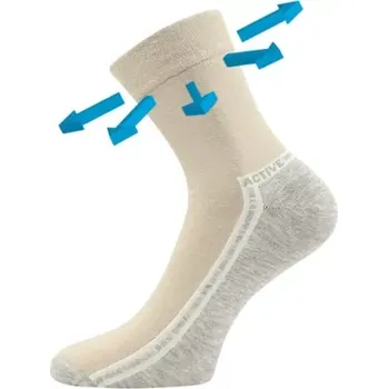 Pánské ponožky LONKA Ponožky medicine bavlněné ROGER 02 béžové (3 páry) 43-46 121020