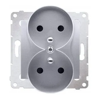 Elektrická zásuvka Elektrická Zásuvka nástěnná Kontakt-simon stříbrná