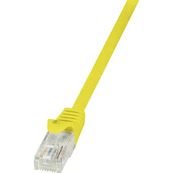Datový kabel LogiLink CP2017U RJ45 síťové kabely, propojovací kabely CAT 6 U/UTP 0.25 m žlutá s ochranou 1 ks