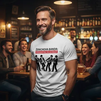 Pánské tričko STRIKER Tričko na rozlučku se svobodou poslední noc na svobodě Barva: Bílá, Velikost: L