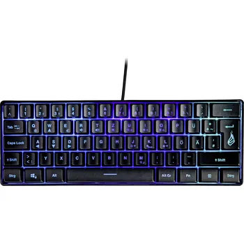 Klávesnice Surefire Gaming KingPin X1 kabelový, USB herní klávesnice německá, QWERTZ černá s podsvícením, tlačítka multimédií
