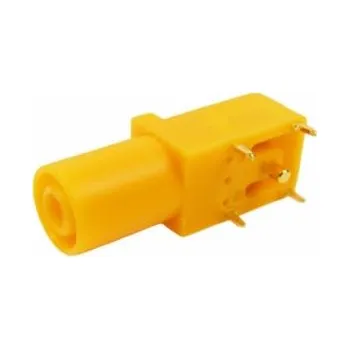 Elektrická zásuvka Banánková zásuvka, 24A, 4 mm, 1000V, Žlutá, Samice, délka: 33mm Banánek