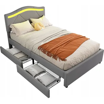 Postel Jednolůžková dřevěná postel Arhatreya 90x200 cm šedá