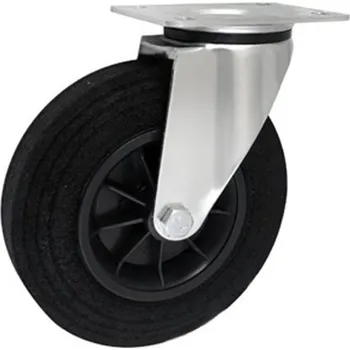 Pojezdové kolečko Pryžové kolo s plastovým diskem v otočné vidlici 200 mm