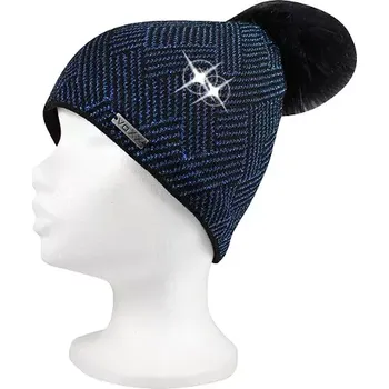 Čepice VOXX Čepice dámská pletená MOKKA s lurexem ČERNO-MODRÁ uni 113969