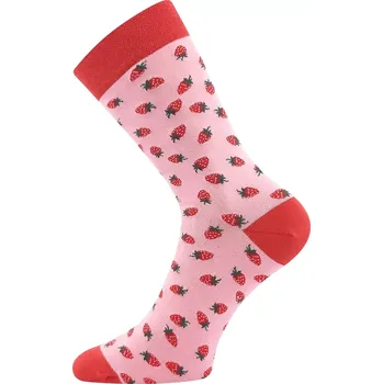 Dámské ponožky LONKA Ponožky společenské vtipné DEVIVE s obrázky JAHOD (3&nbsp;páry) 39-42 125432