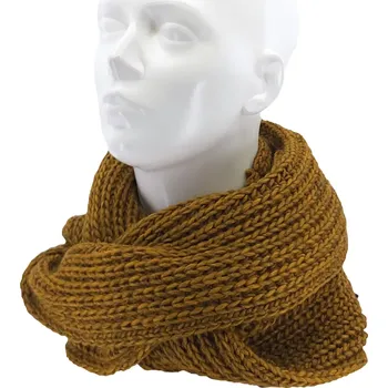 Šála VOXX Šála dámská pletená MINOR kruhová z merino HNĚDÁ uni 121082