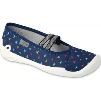 Dívčí bačkory BEFADO 116Y308 dívčí balerínky modré mašličky 33 116Y308_33