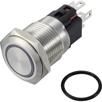 TRU COMPONENTS TC-12647544 tlačítko 250 V/AC 3 A 1x vyp/(zap) IP65 zelená bez aretace nerezová ocel 1 ks
