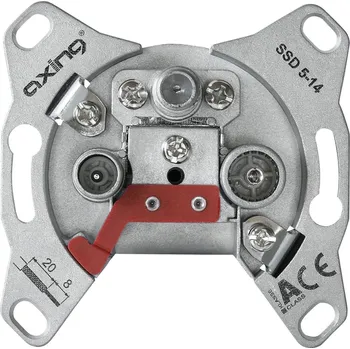 Příjem digitálního pozemního vysílání Axing SSD 5-00 anténní zásuvka TV , UKW , SAT pod omítku krabice pro dolaďovací úsek vedení