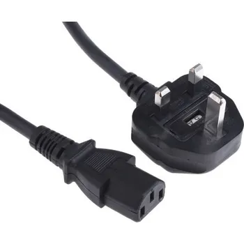 Napájecí kabel Napájecí kabel 3m, Černá, A: C13, B: Britská zástrčka, 5 A RS PRO