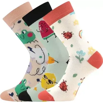 BOMA Ponožky dětské KAITO s obrázky DÍVČÍ mix E (3&nbsp;páry) 35-38 126218