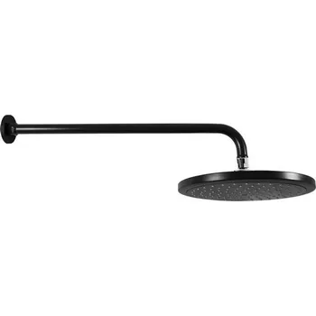 Sprchová hlavice EBS Hlavová sprcha 23 cm s bočním ramenem, černá matná