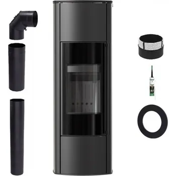 Krbová kamna Volně stojící ocelová KAMNA AB ENYO RW vysoká černá sada