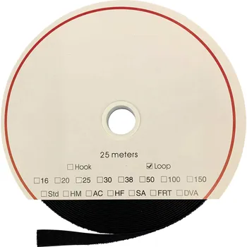 Zip FASTECH® T0202599990325 pásek se suchým zipem, zalepení hotmelt , flaušová část, (d x š) 25000 mm x 25 mm, černá, 25 m