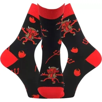 LONKA Ponožky dětské mikulášské TREPIFAJXLÍK s obrázky ČERTŮ (3&nbsp;páry) 30-34 126304