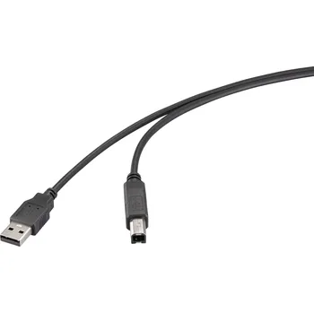 elektrický kabel Renkforce USB kabel USB 2.0 USB-A zástrčka, USB-B zástrčka 1.00 m černá RF-6830426