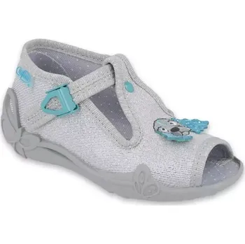 Dívčí bačkory BEFADO 213P121 dívčí bačkorky stříbrné pejsek 24 213P121_24