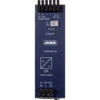 spínaný zdroj Jumo Napájecí zdroj na lištu DIN, výstup: 24V dc, 5 → 4.5A, vstupní: 100→200V ac,120W