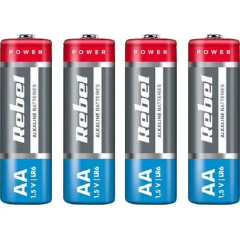 Článková baterie Baterie AA (R6) alkalická REBEL Alkaline 4ks / shrink BAT0061