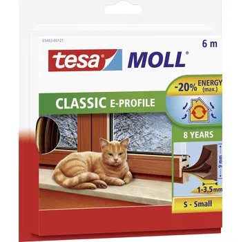 Izolační páska tesa E-PROFILE 05463-00121-00 těsnicí páska tesaMOLL® hnědá (d x š) 6 m x 9 mm 1 ks