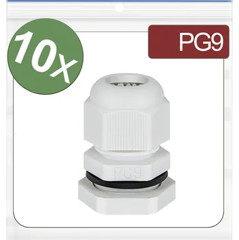 Quadrios 24CA392 kabelová průchodka, 24CA392, od 4 mm, do 8 mm, PG9, 10 ks