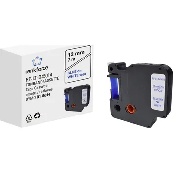 Tiskárna štítků páska do štítkovače Renkforce RF-LT-D45014 kompatibilní náhradní DYMO D1 - 45014 12 mm Barva pásky: bílá Barva písma: modrá 7 m