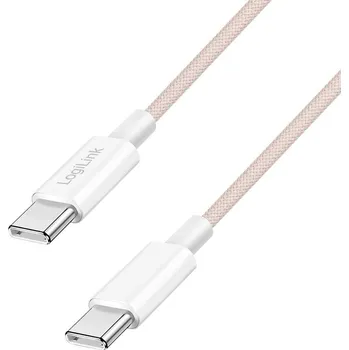 Datový kabel LogiLink Kabel USB-C USB 2.0 USB-C ® zástrčka 1 m růžová CU0344
