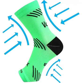 Dámské ponožky VOXX Návlek na kotník kompresní PROTECT s ionty stříbra NEON ZELENÝ L-XL 112589