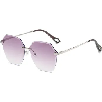 Sluneční brýle Techsuit - Sluneční brýle (8195) - pro ženy, kov a PC - stříbrná / gradientní fialová