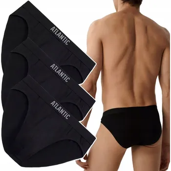 Slipy Pánské slipy Atlantic 3MP-094 Sportovní bavlněné Slipy 3-BALENÍ - XXL