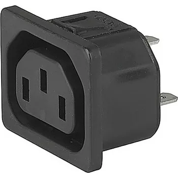 Schurter 6600.4315.21 IEC zástrčka C13/C14 zásuvka, rovná Počet kontaktů: 3 10 mA černá 1 ks