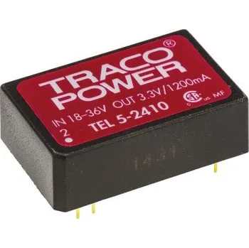 Měnič napětí DC-DC převodník 5W, výstup: 3.3V dc 1.2A 1.5kV dc Ne, Vin 18 → 36 V DC Ne