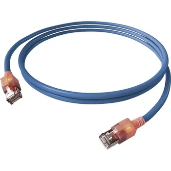 Datový kabel Easylan CS1OBADAD0070 RJ45 síťové kabely, propojovací kabely CAT 6A S/FTP 7.00 m modrá dvoužilový stíněný, bez halogenů, samozhášecí 1 ks