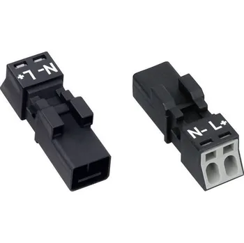 Elektrická zásuvka WAGO 890-232 síťový konektor WINSTA MINI zástrčka, rovná Počet kontaktů: 2 16 A bílá 1 ks