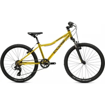 Cyklistika Dětské kolo s odpruženou vidlicí Core Al Nipper 24", jednopřevodník, 1x7sp, otočné řazení - chromovaný zlatý