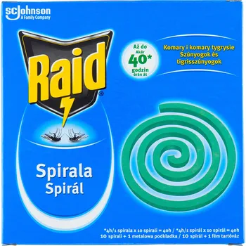 Přípravek proti hmyzu Spirála proti komárům Raid na komáry 10 ks až do 40 hodin