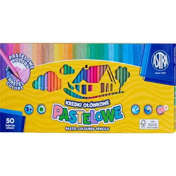 Kresba Pastelové Pastelky tužky Astra 50 barev