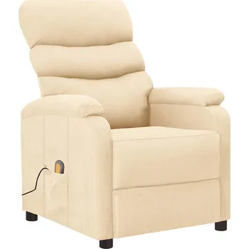 Masáž zahrada-XL Masážní křeslo krémové textil 321235