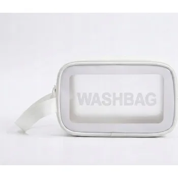 Kosmetická taška Průhledná cestovní kosmetická taška voděodolná WASHBAG bílá pro dámy
