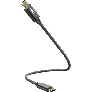 Prodlužovací kabel Hama Nabíjecí kabel USB USB 2.0 USB-C ® zástrčka, USB-C ® zástrčka 0.20 m černá 00201604