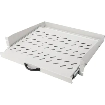 DJ technika Digitus DN-19-TRAY-2-450 19 palec přístrojová police pro datové skříně 2 U Vhodné pro hloubku skříně: od 450 mm šedá, šedobílá (RAL 7035)