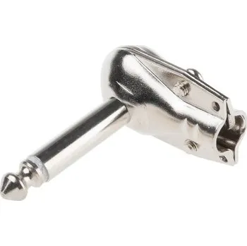 Elektrický konektor Konektor jack, Mono, počet pólů/pinů: 2, Kabelová montáž, 6,35 mm, Samec, orientace těla: Pravý úhel, Mono, Pájení