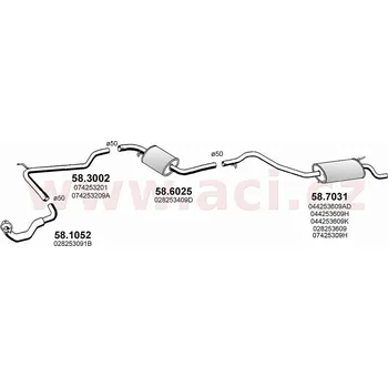 Střední díl výfuku střední díl výfuku ASSO/VENEPORTE (V 58.3002) (V 58.3002)