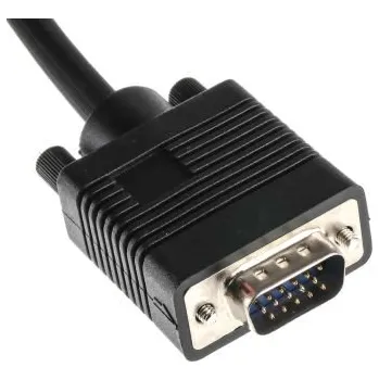 Video kabel RS PRO, A: Vnější VGA, B: Vnější VGA Kabel VGA 15 m, Černá