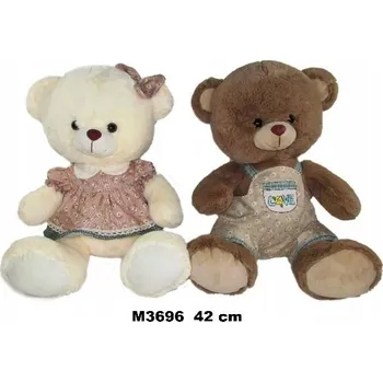 plyšák PLYŠOVÝ medvídek 42 cm, v oblečku, 2 provedení.