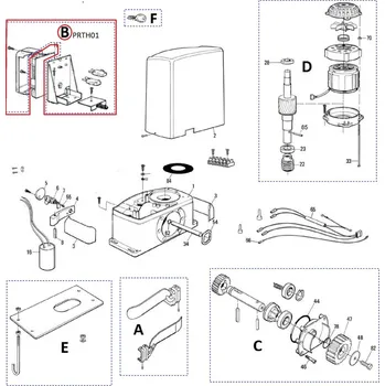 Pohon brány PRTH01 set - držák řídící jednotky s mikrospínači pro ROBO, THOR