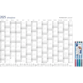 Kalendář Staedtler nástěnný kalendář 641 YPA3DE plus 305F WP4-1 A3 12 měsíců/1 strana 1 sada